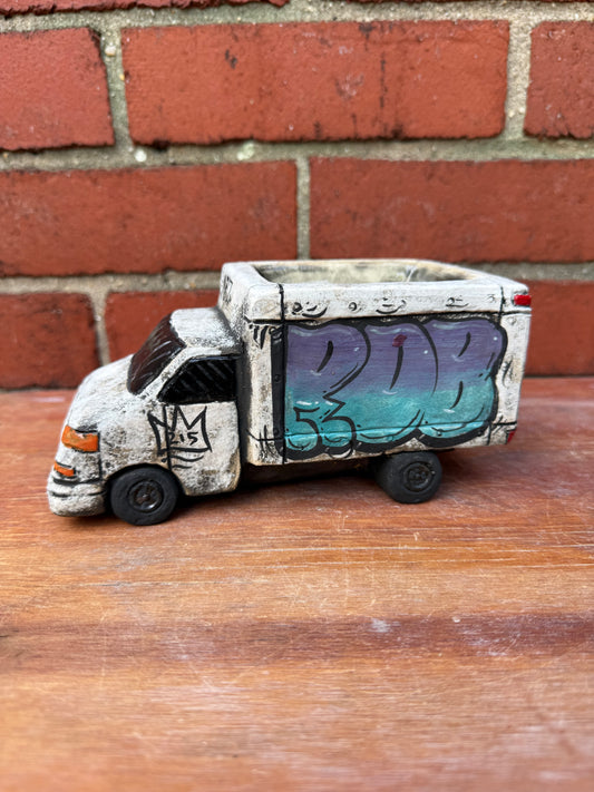 Mini hand painted ceramic truck
