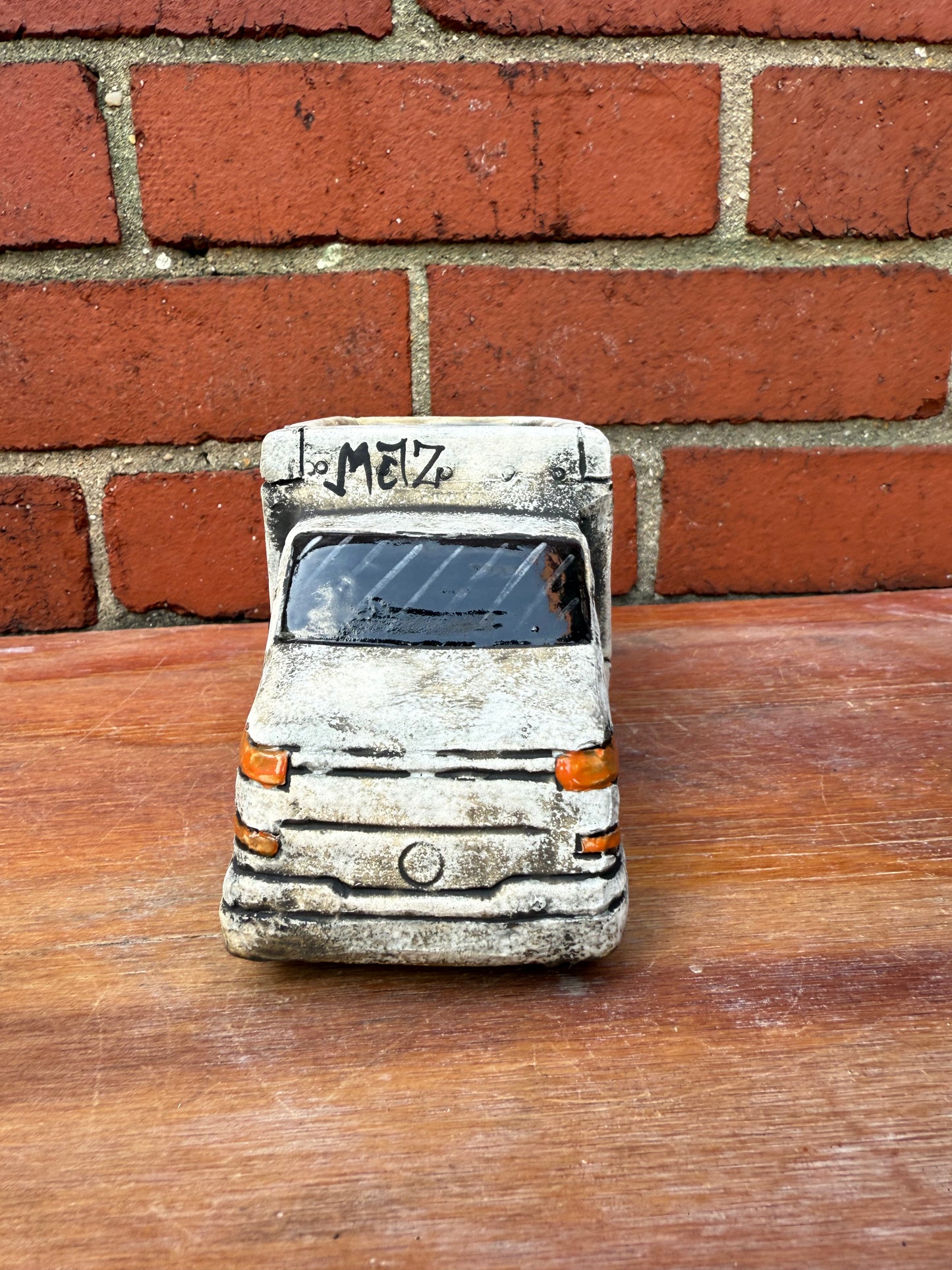 Mini hand painted ceramic truck