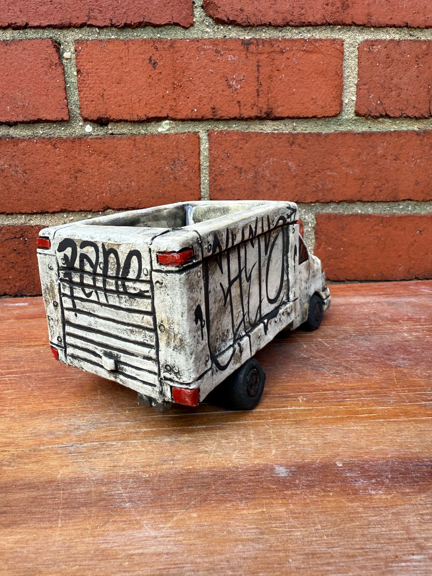 Mini hand painted ceramic truck
