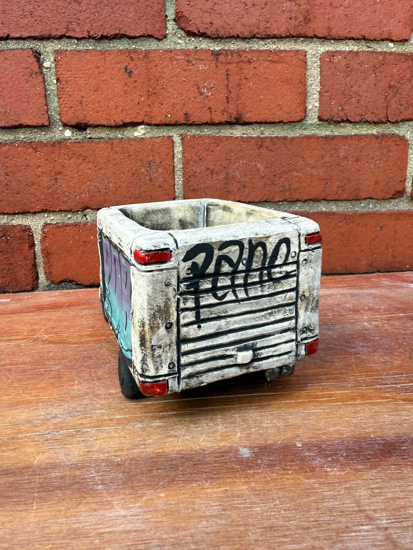 Mini hand painted ceramic truck